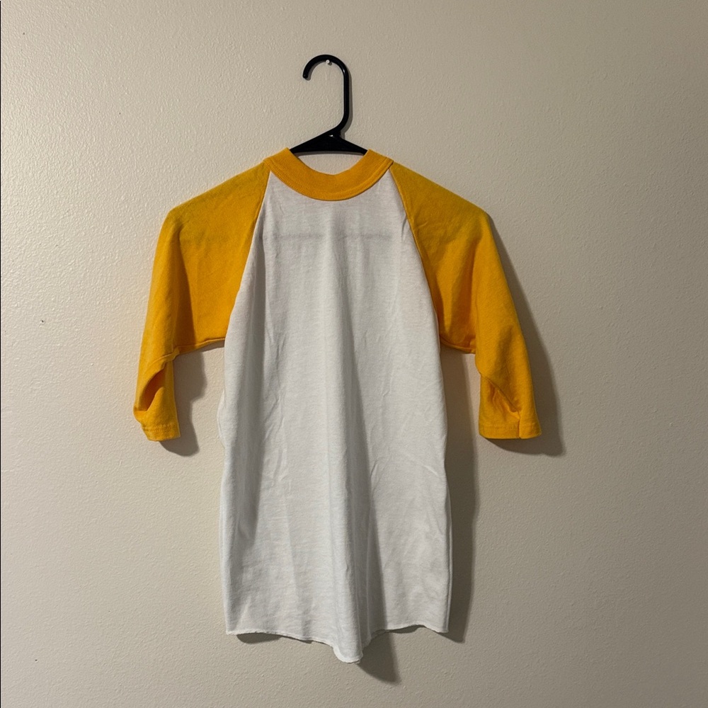 Kids' White and Yellow Raglan Long Sleeve Tee